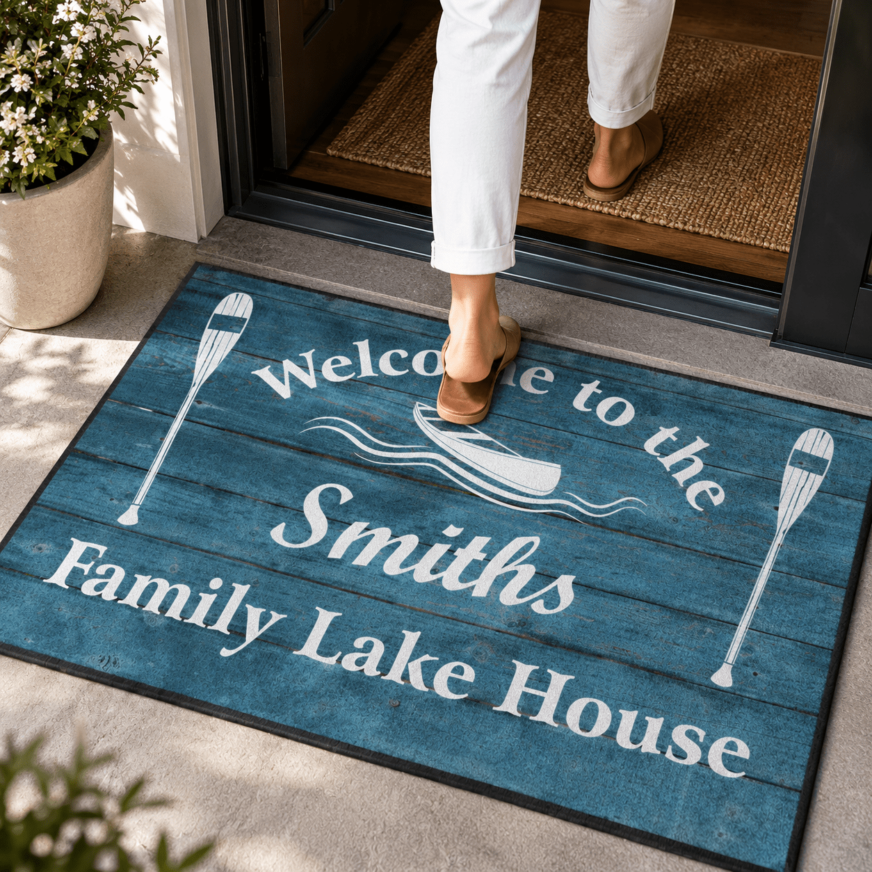 Personalized Family Lakehouse Doormat | Welcome to the Family