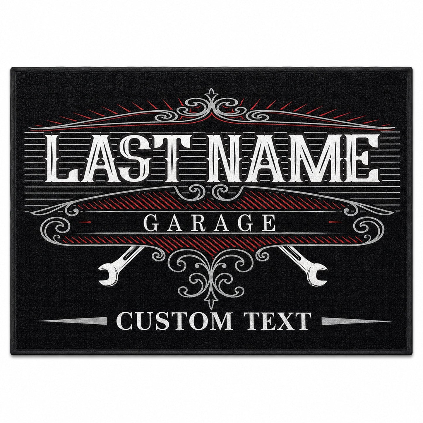 Personalized Garage Doormat – Custom Last Name Auto Shop Mat, 24x36