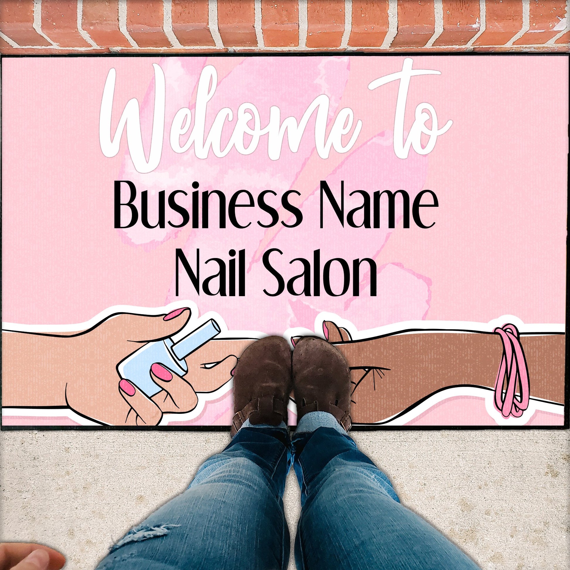 Personalized Nail Salon Door Mat - 24x36 Inches
