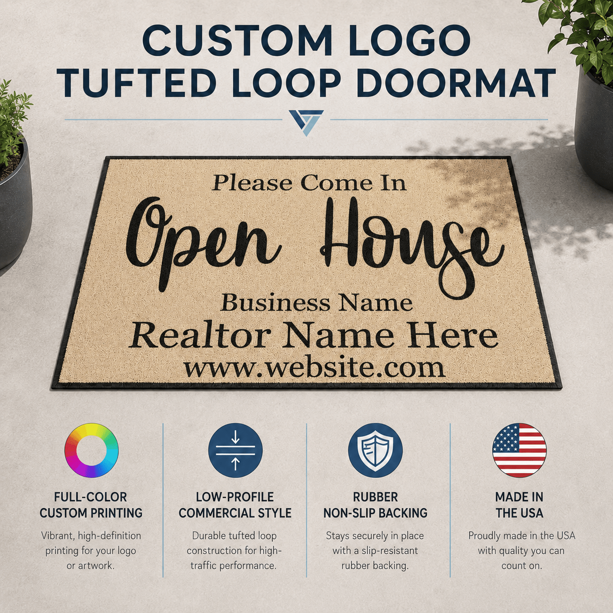 Personalized Realtor Door Mat | Open House