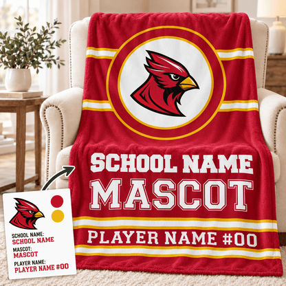 Personalized Team Logo Fleece Blanket with Name & Number – Extra Plush, 36" x 60"