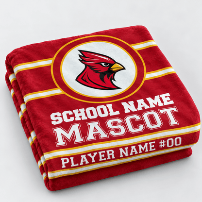 Personalized Team Logo Fleece Blanket with Name & Number – Extra Plush, 36" x 60"