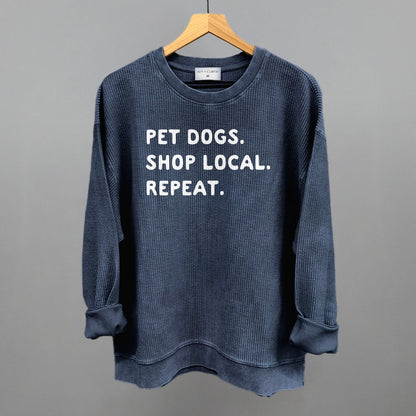 Pet Dogs. Shop Local. Repeat. T-Shirt