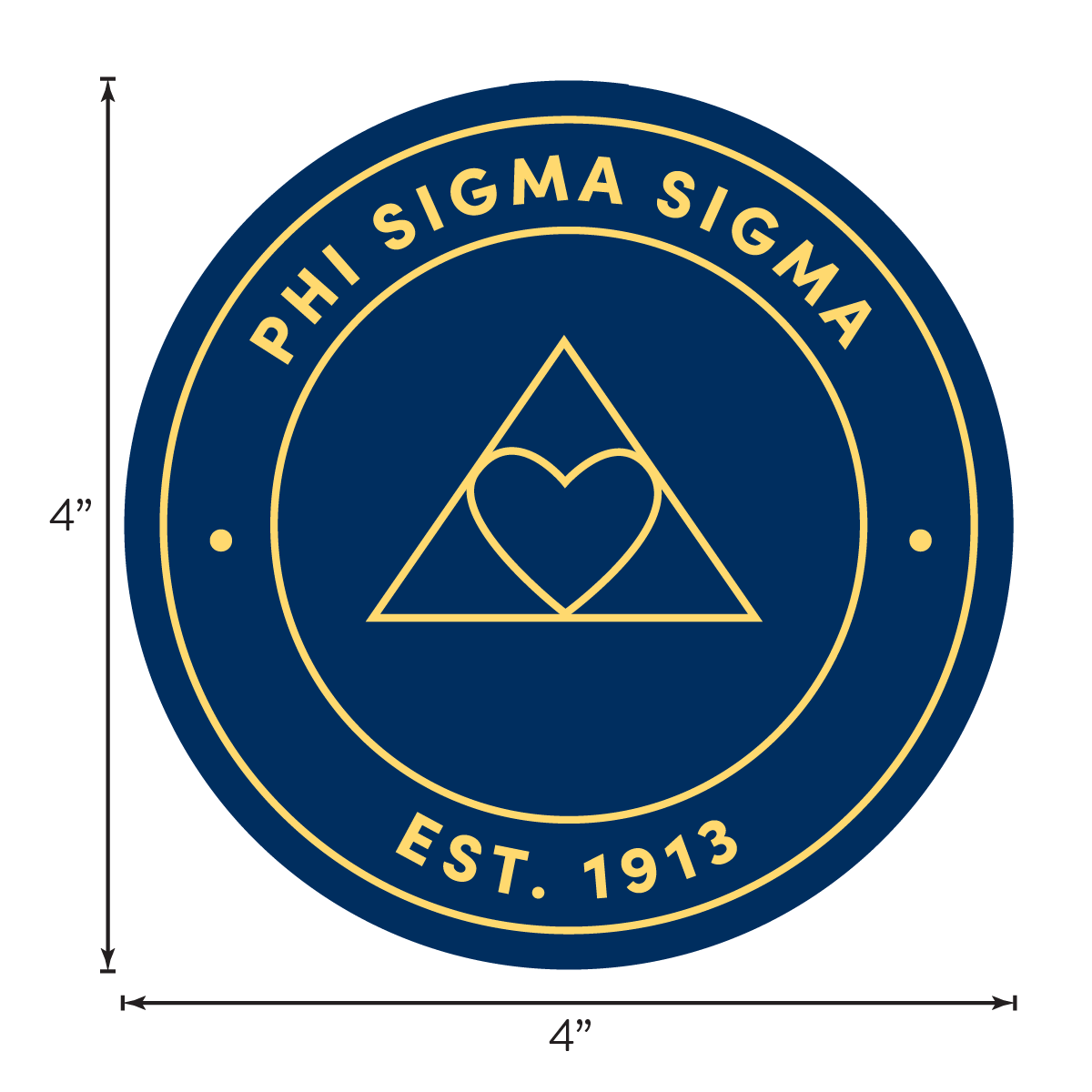 Phi Sigma Sigma Sorority Car Decal Sticker - Full Color Circle Logo