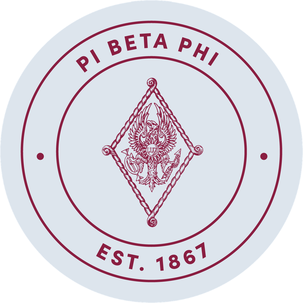 Pi Beta Phi Sorority Car Decal Sticker - Full Color Circle Logo