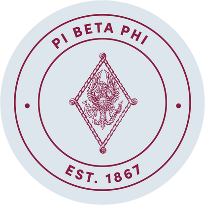 Pi Beta Phi Sorority Car Decal Sticker - Full Color Circle Logo