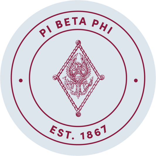 Pi Beta Phi Sorority Car Decal Sticker - Full Color Circle Logo