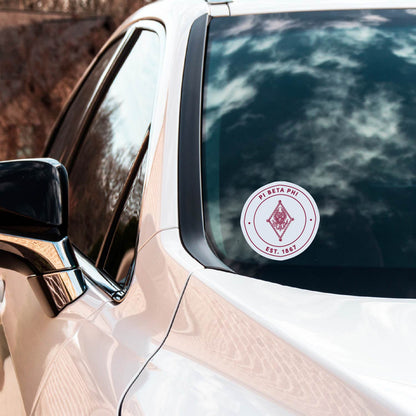 Pi Beta Phi Sorority Car Decal Sticker - Full Color Circle Logo