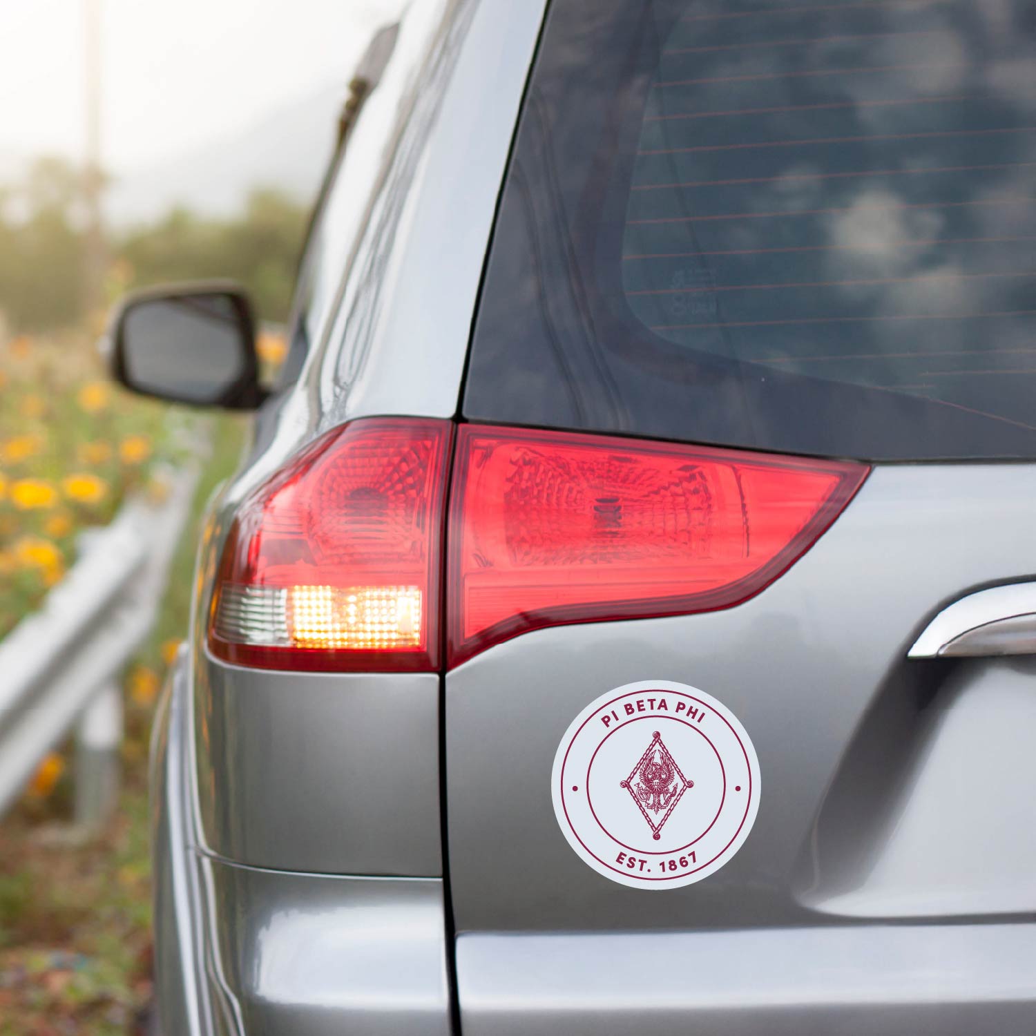 Pi Beta Phi Sorority Car Decal Sticker - Full Color Circle Logo