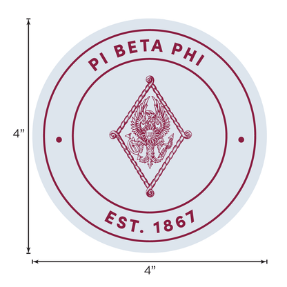 Pi Beta Phi Sorority Car Decal Sticker - Full Color Circle Logo