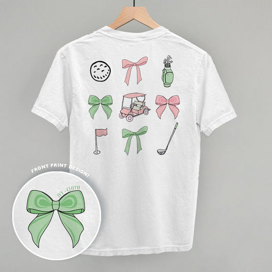 Pink & Green Golf Doodles (Back Print) T-shirt