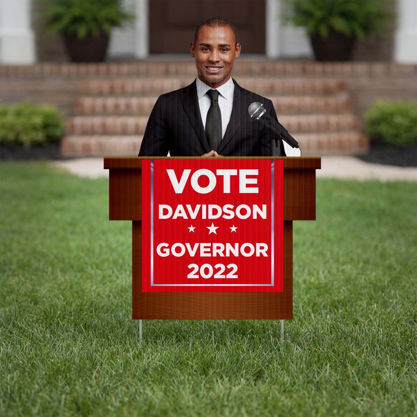Podium Shaped Political Yard Sign