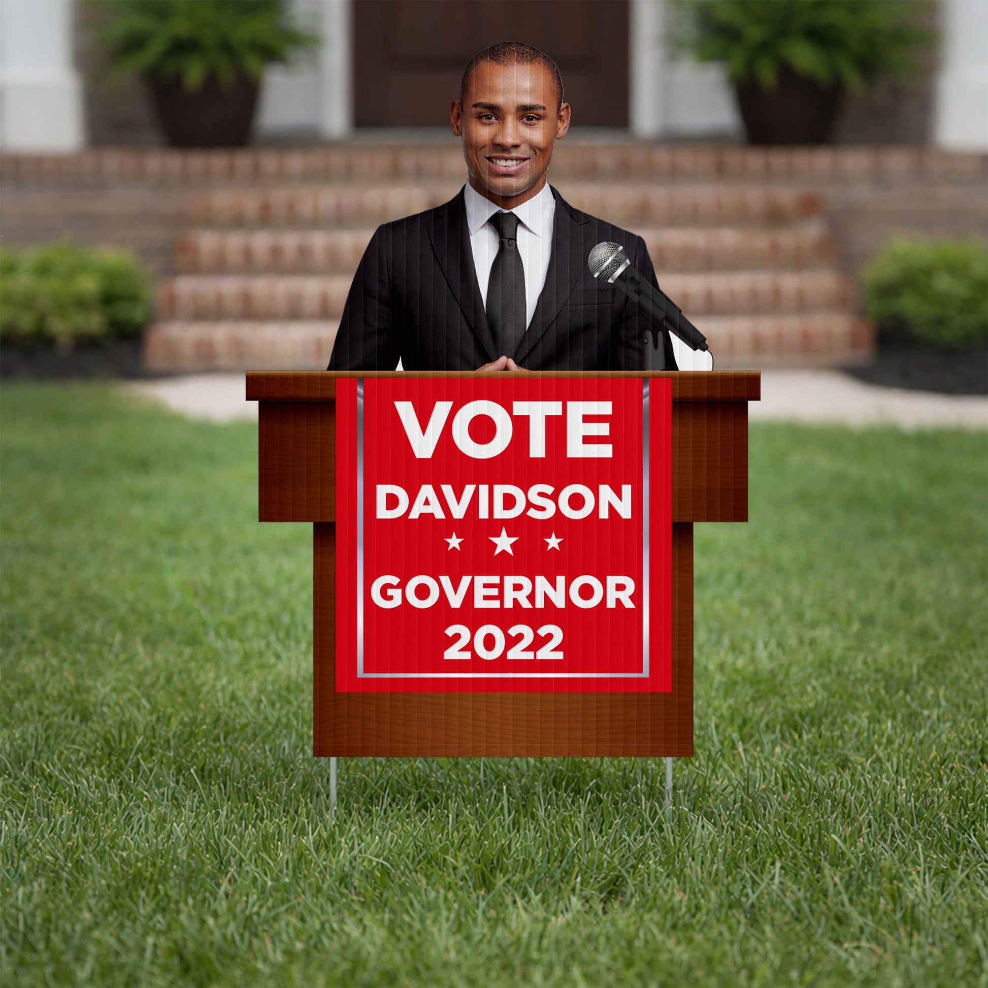 Podium Shaped Political Yard Sign