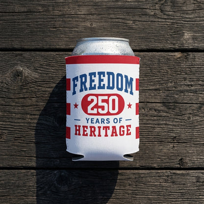 4th of July Can Coolers America's 250th Anniversary, 25 Unique Patriotic Designs, Fits 12oz Cans