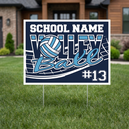 18" x 24" Custom Volleyball Yard Signs – School Name & Player Number