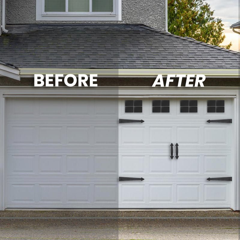 Prestige Garage Door Accent Kit – Decorative Hinges, Handles & Faux Windows | Magnetic DIY Upgrade for 1 - Car Garage