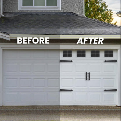 Prestige Garage Door Accent Kit – Decorative Hinges, Handles & Faux Windows | Magnetic DIY Upgrade for 1 - Car Garage