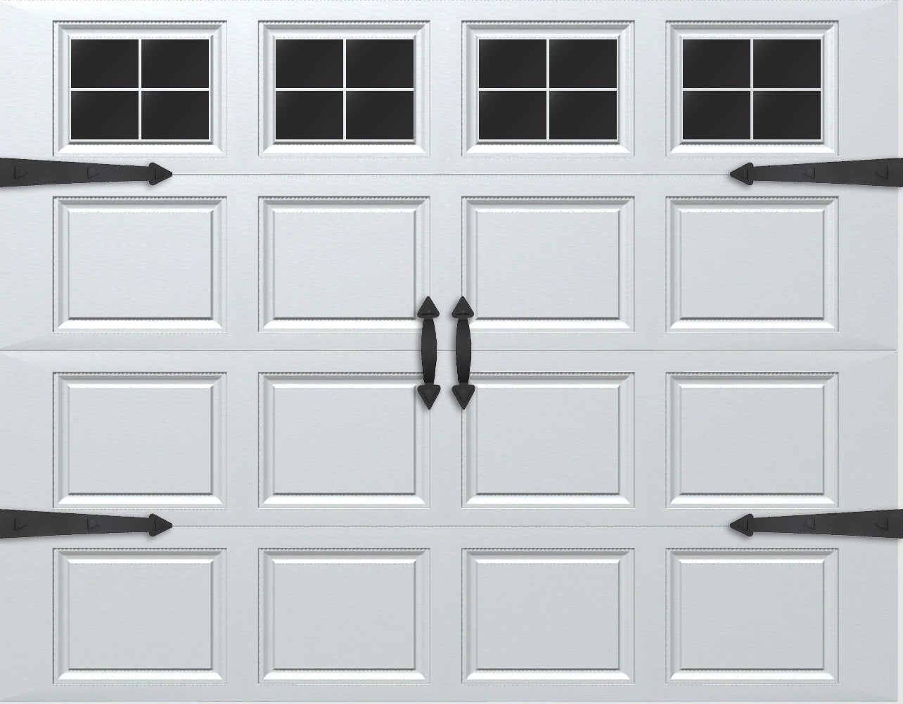 Prestige Garage Door Accent Kit – Decorative Hinges, Handles & Faux Windows | Magnetic DIY Upgrade for 1 - Car Garage