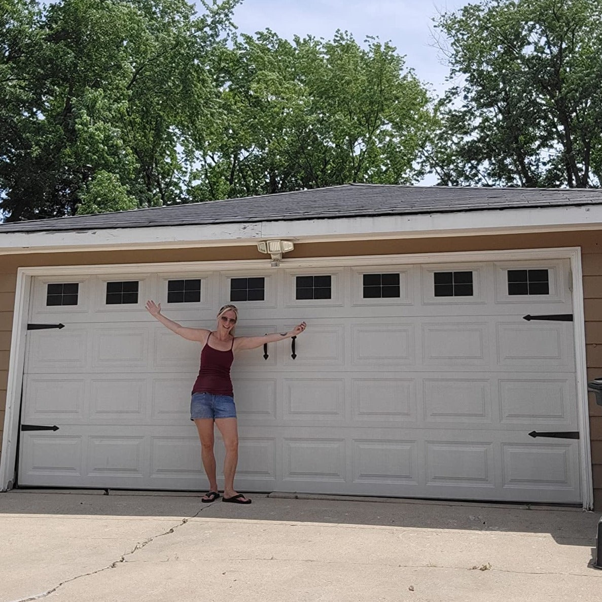 Prestige Garage Door Accent Kit – Decorative Hinges, Handles & Faux Windows | Magnetic DIY Upgrade for 1 - Car Garage