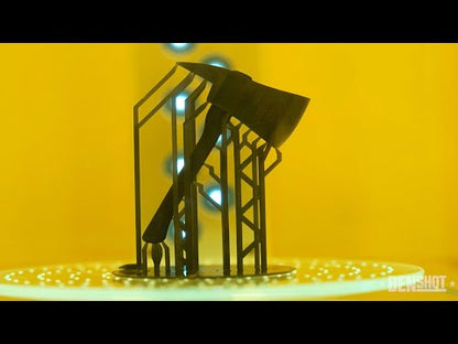 Fire Axe Glass – BenShot Handcrafted Glass with Maltese Cross & Metal Fire Axe | Gift for Firefighters & First Responders