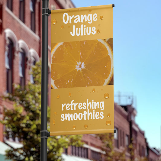 Promotional 18"x36" Pole Banner, Business Orange