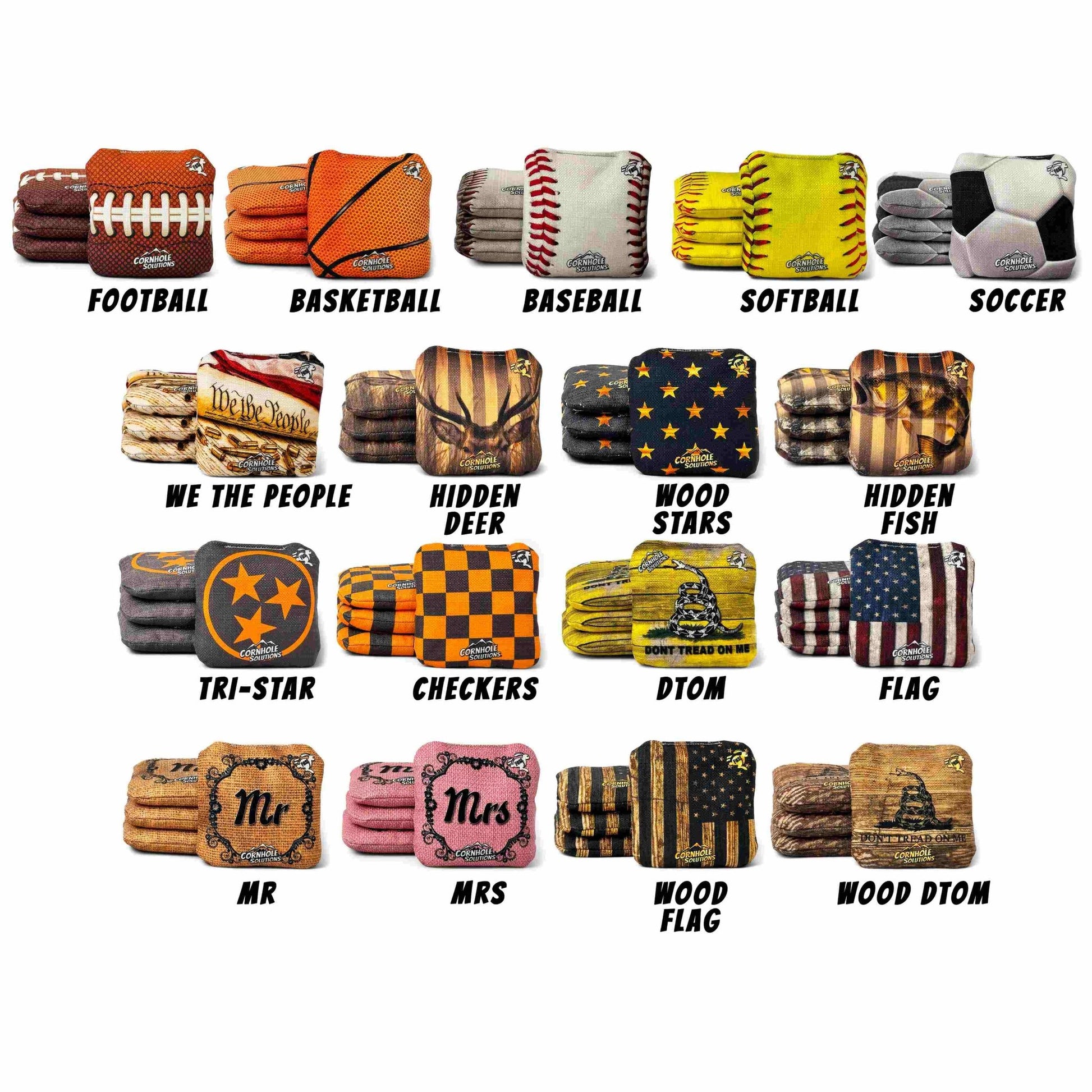 Rec Cornhole Bags – Set of 4 (Pick 1 Colors)