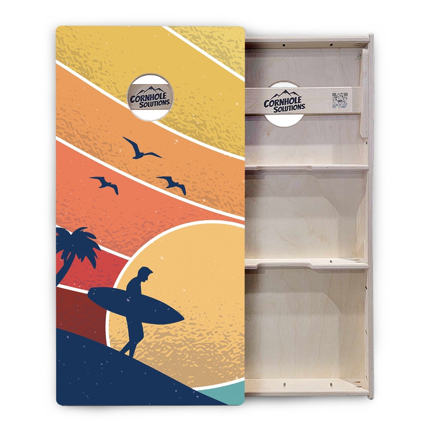 Retro Beach Cornhole Boards - Professional Tournament Series