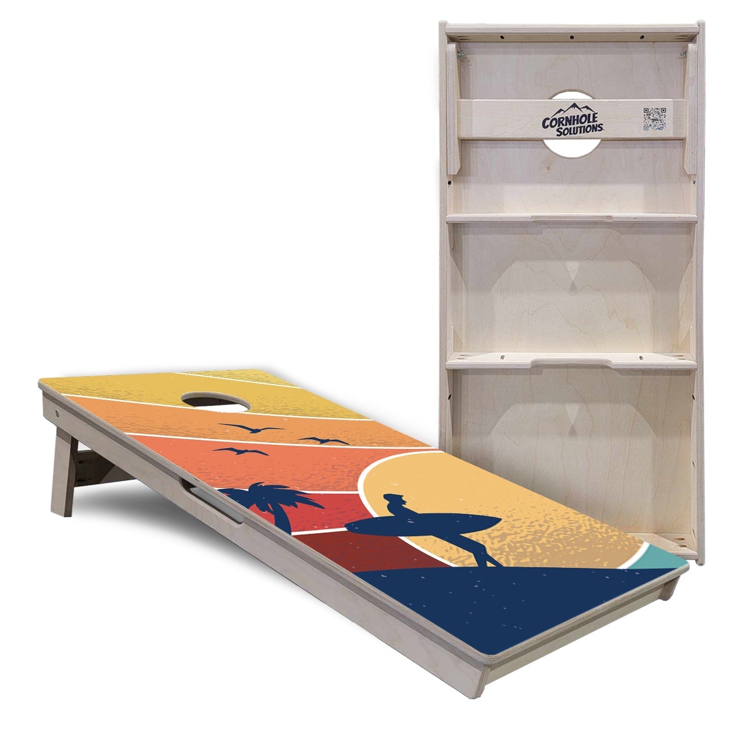 Retro Beach Cornhole Boards - Professional Tournament Series