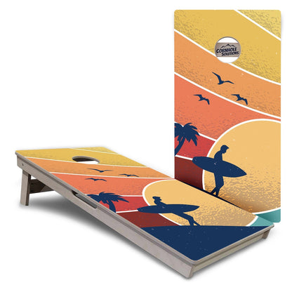 Retro Beach Cornhole Boards - Professional Tournament Series