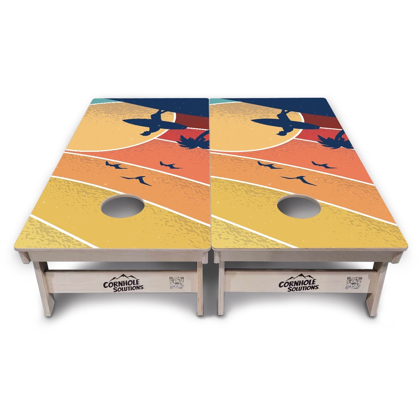 Retro Beach Cornhole Boards - Professional Tournament Series