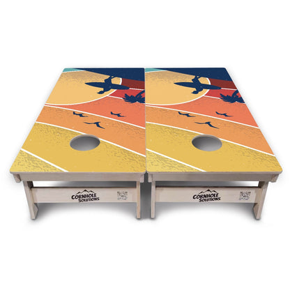 Retro Beach Cornhole Boards - Professional Tournament Series
