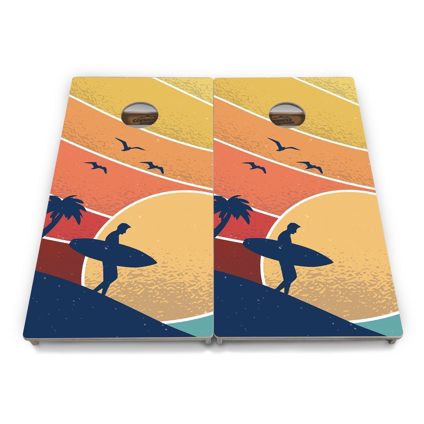 Retro Beach Cornhole Boards - Professional Tournament Series