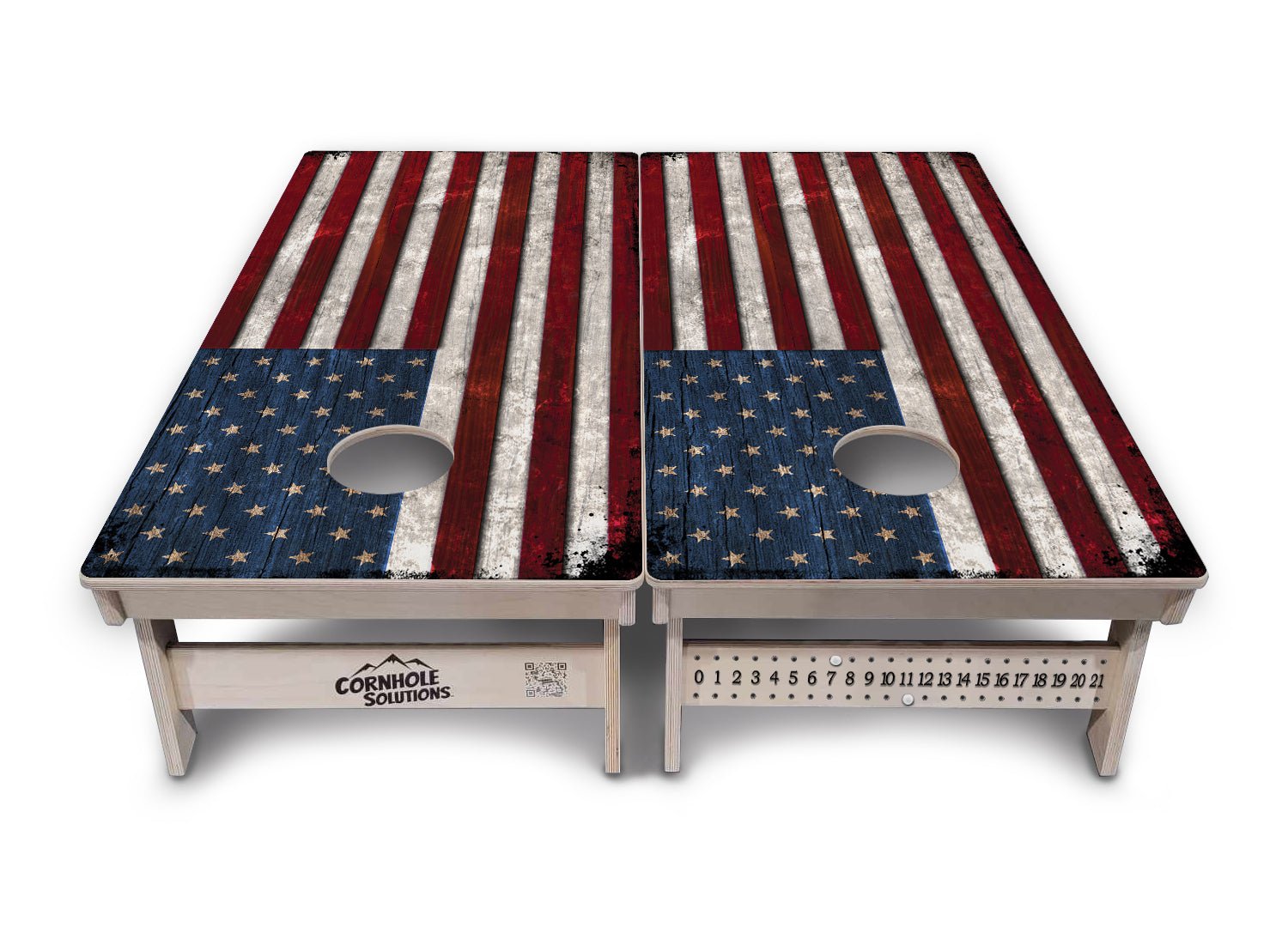 Rustic USA Flag Cornhole Boards - Professional Tournament Series