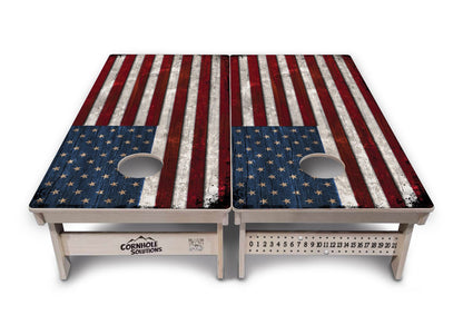 Rustic USA Flag Cornhole Boards - Professional Tournament Series