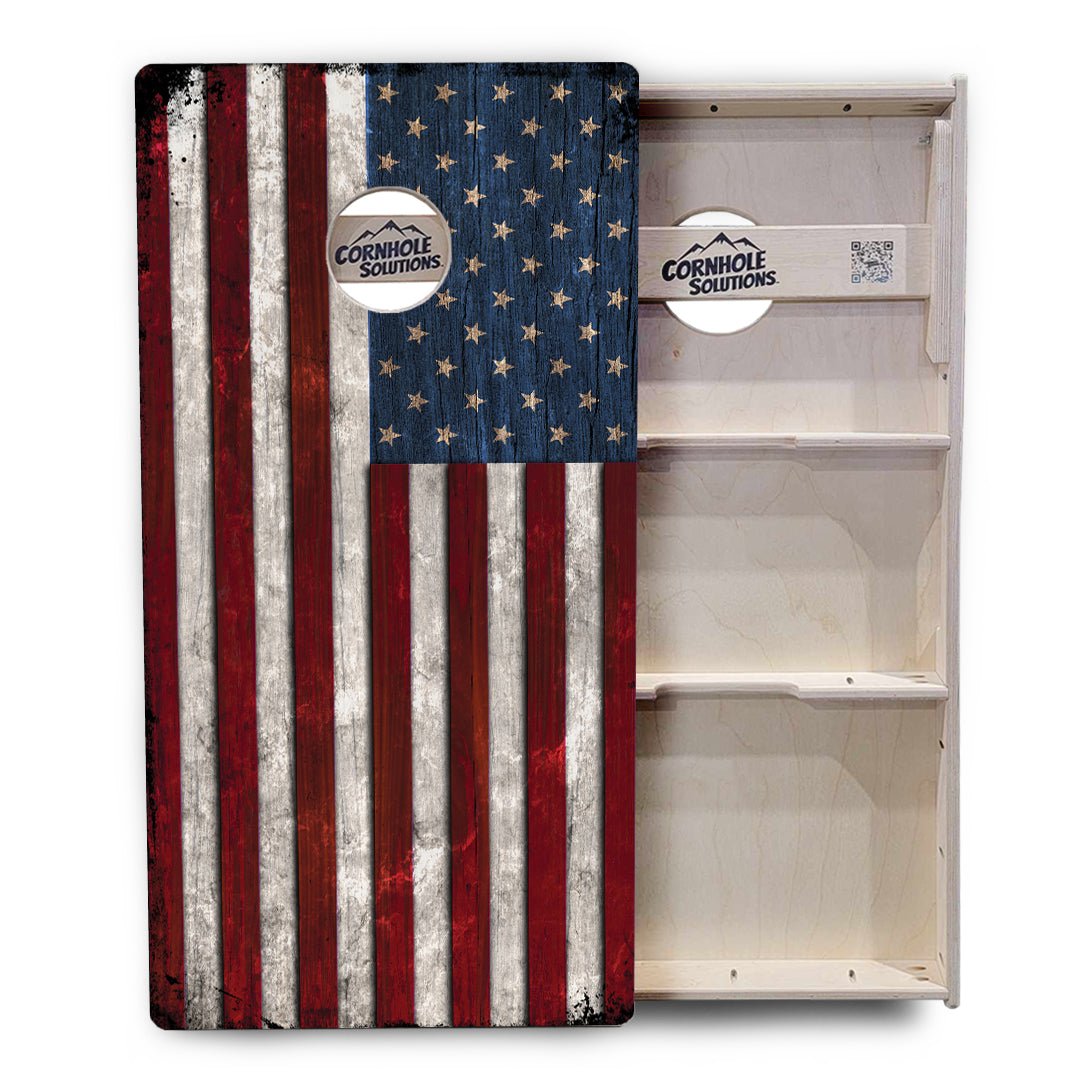 Rustic USA Flag Cornhole Boards - Professional Tournament Series