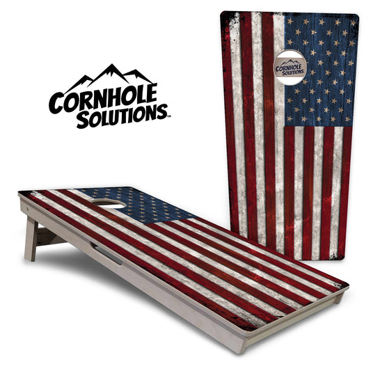 Rustic USA Flag Cornhole Boards - Professional Tournament Series