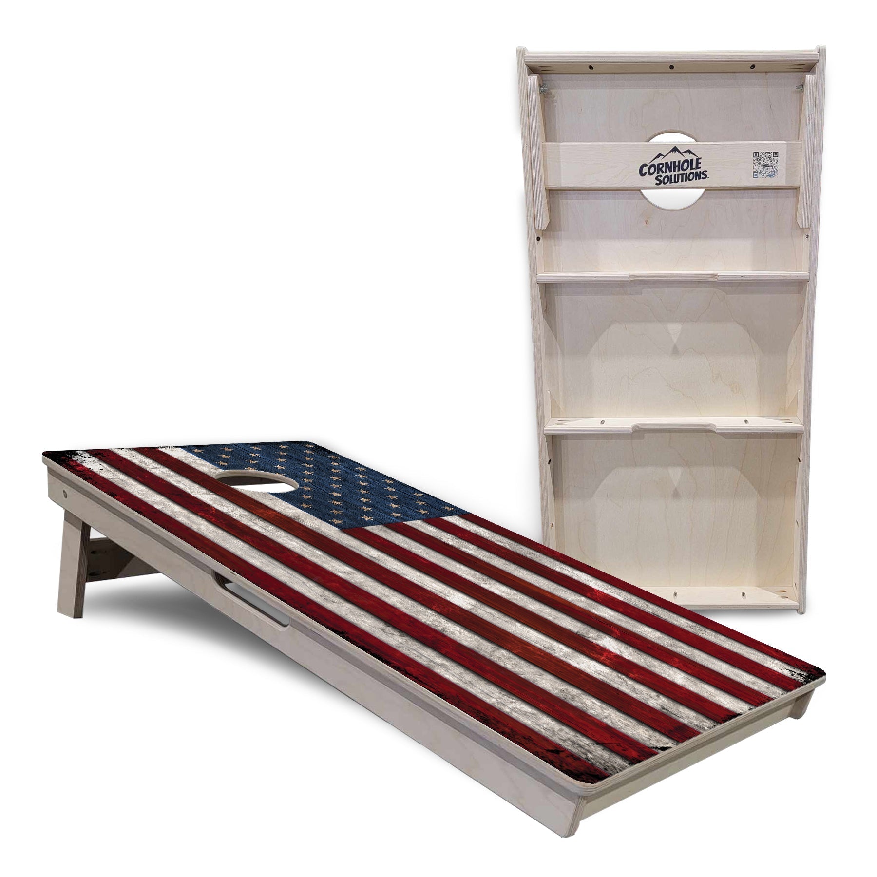 Rustic USA Flag Cornhole Boards - Professional Tournament Series