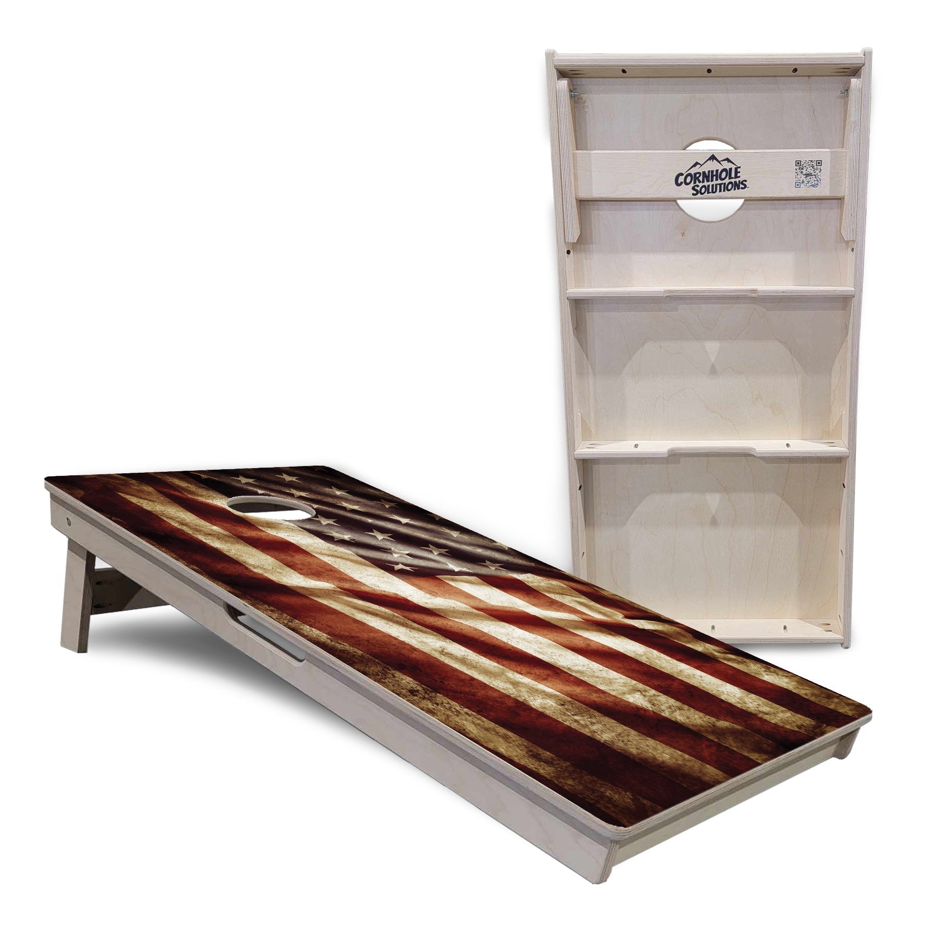 Rustic Wavy Flag Cornhole Boards - Professional Tournament Series