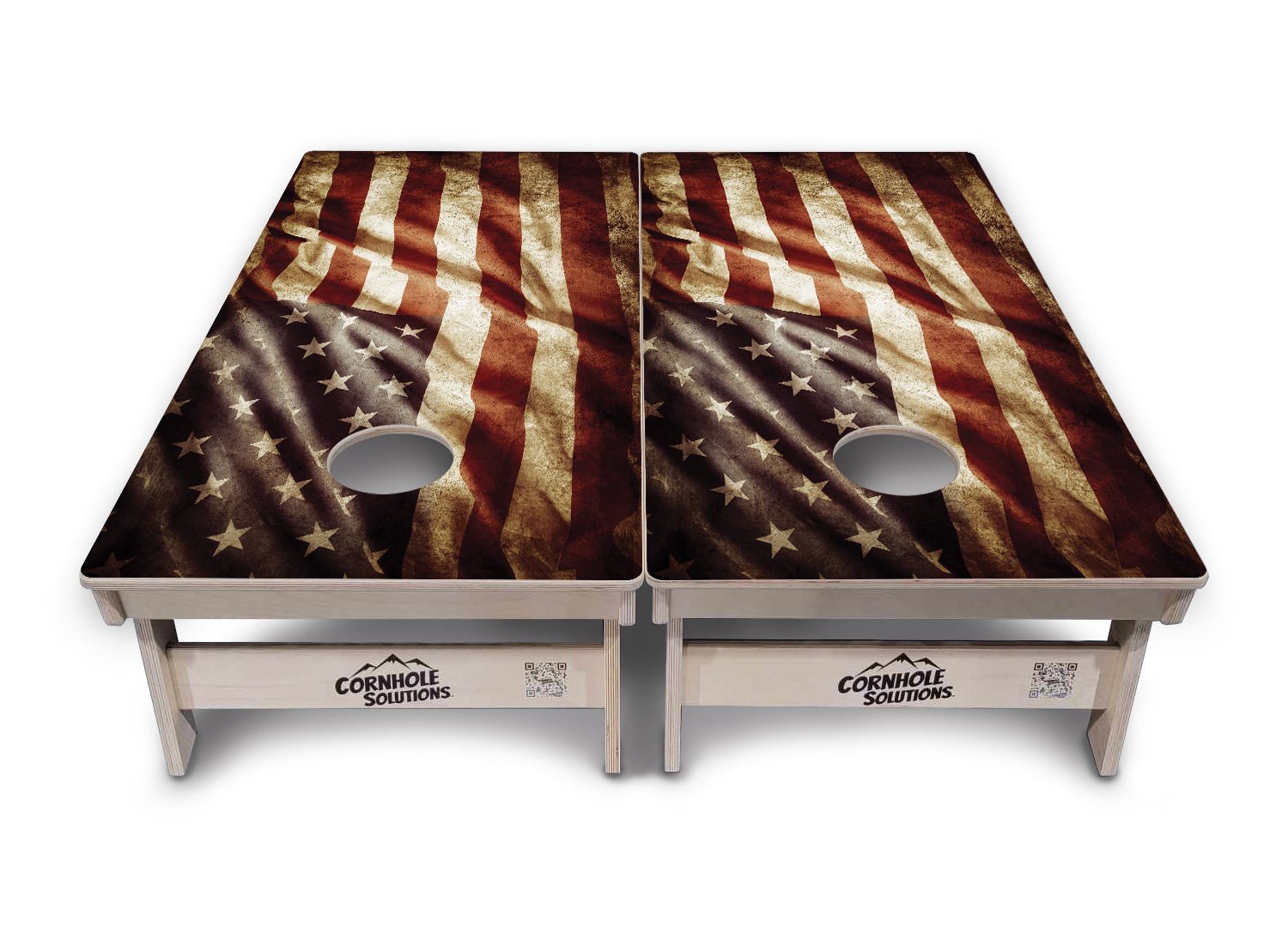 Rustic Wavy Flag Cornhole Boards - Professional Tournament Series