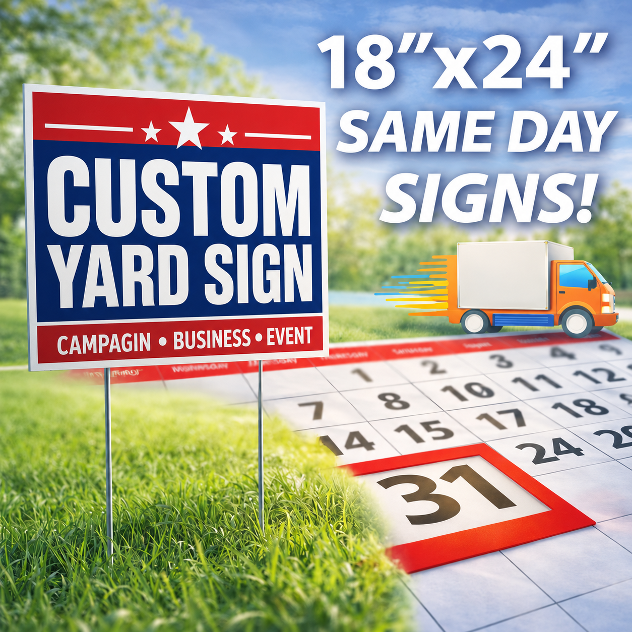 Same Day Yard Signs | 18" x 24"