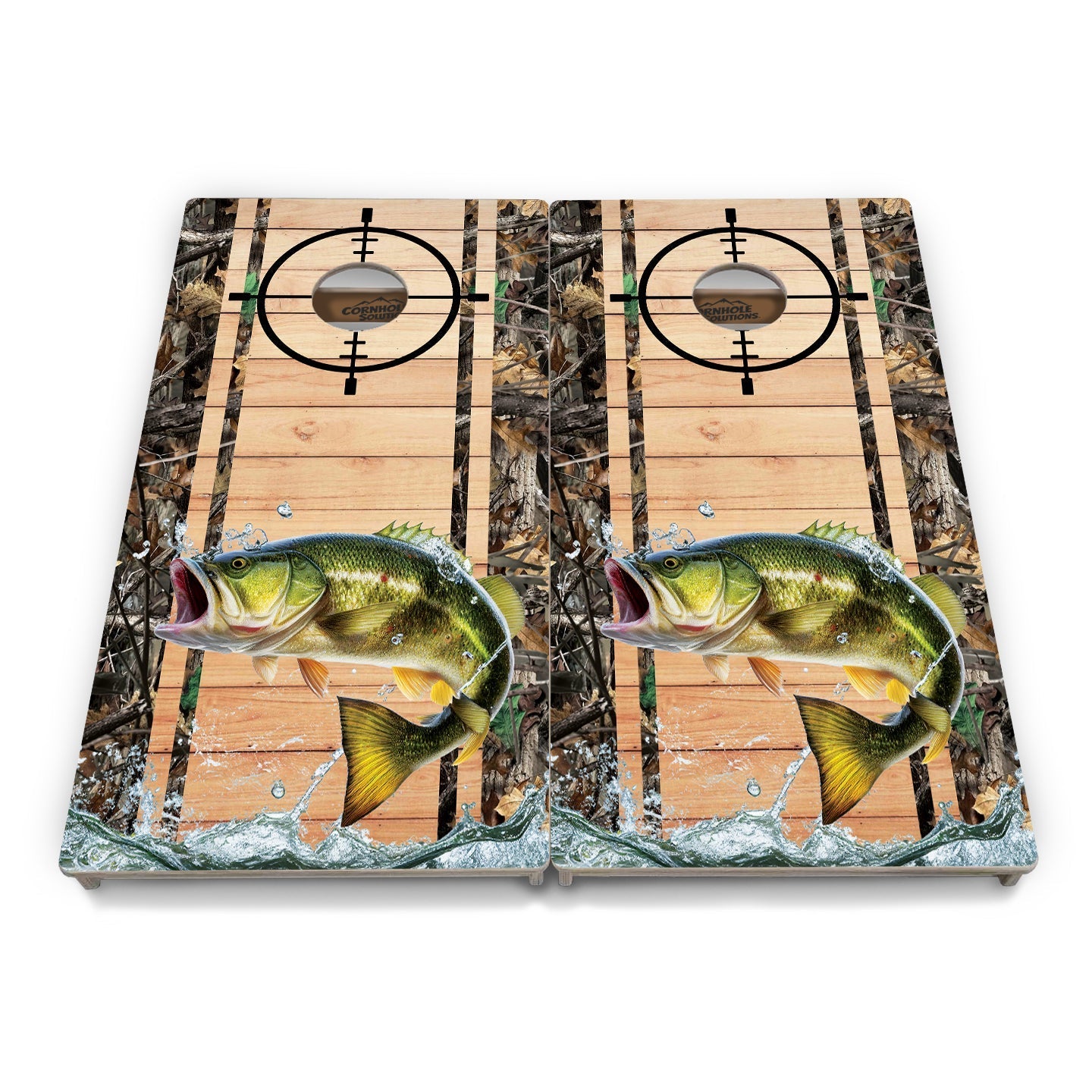 Scope Deer & Fish Plank Cornhole Boards - Professional Tournament Series