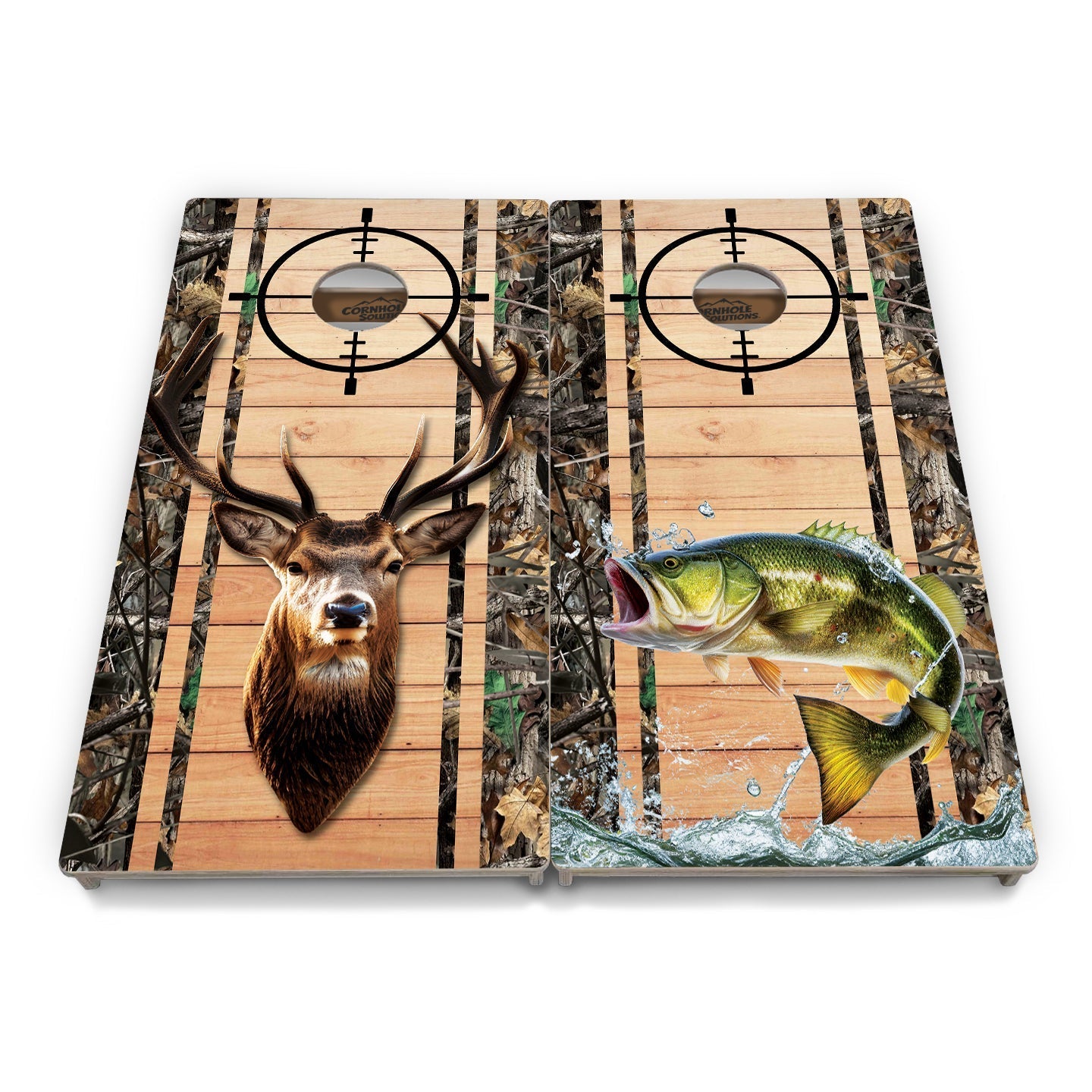 Scope Deer & Fish Plank Cornhole Boards - Professional Tournament Series