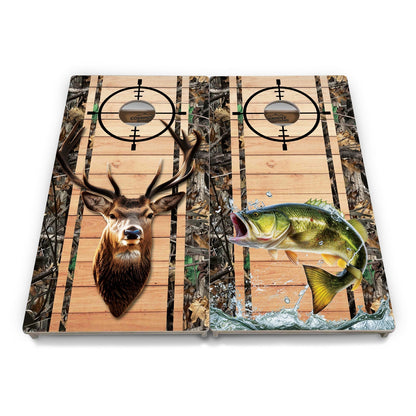 Scope Deer & Fish Plank Cornhole Boards - Professional Tournament Series
