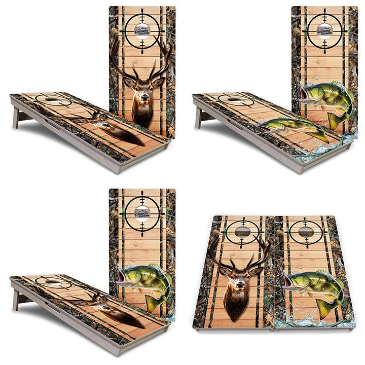 Scope Deer & Fish Plank Cornhole Boards - Professional Tournament Series