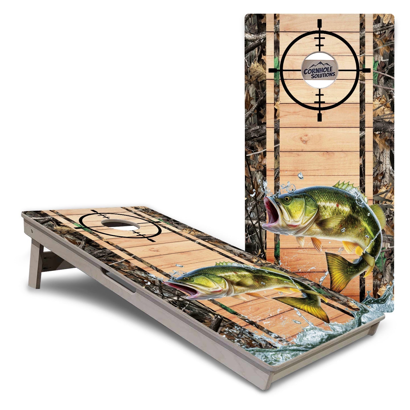 Scope Deer & Fish Plank Cornhole Boards - Professional Tournament Series