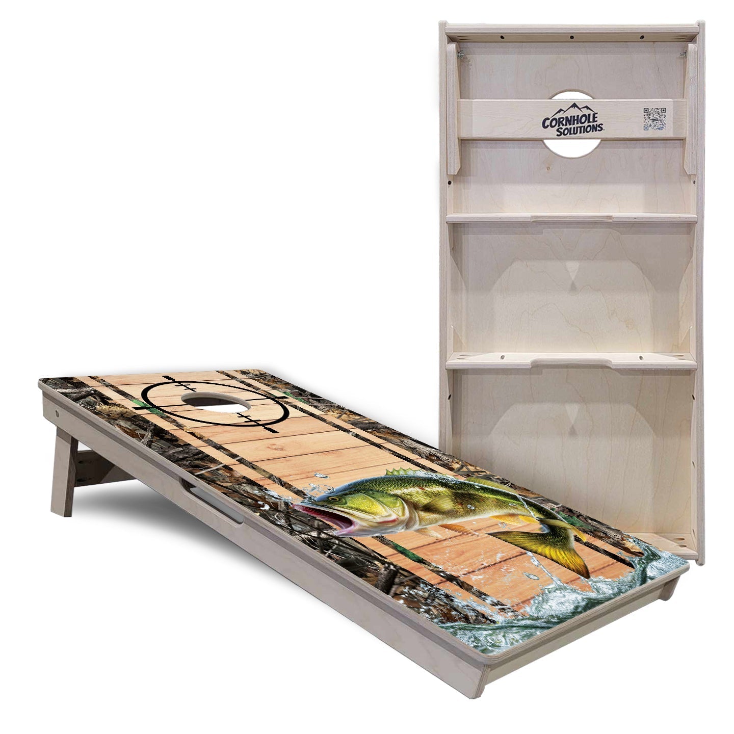 Scope Deer & Fish Plank Cornhole Boards - Professional Tournament Series