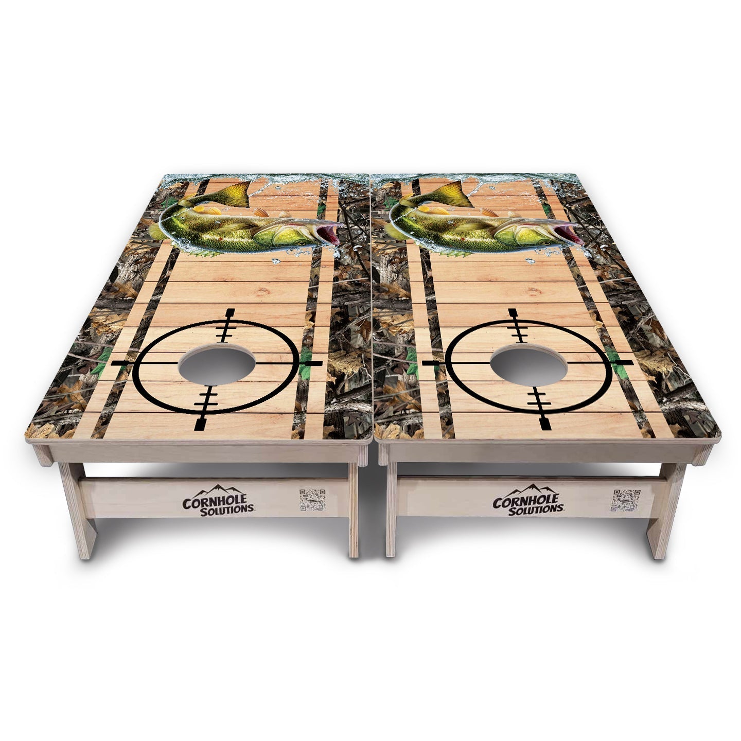Scope Deer & Fish Plank Cornhole Boards - Professional Tournament Series