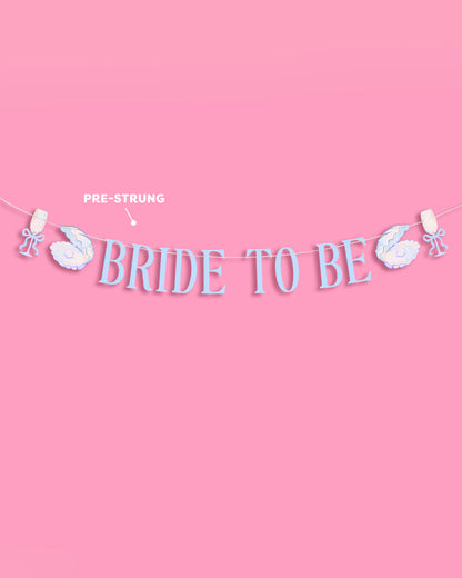 Seashells & Wedding Bells Banner - iridescent foil banner