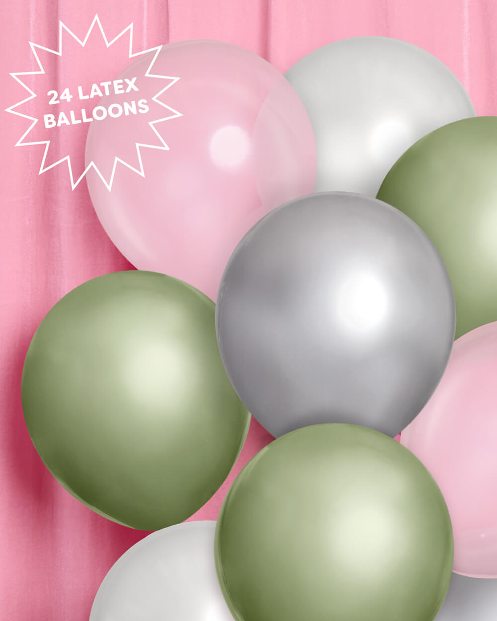 Sage Balloon Pack - 24 latex balloons