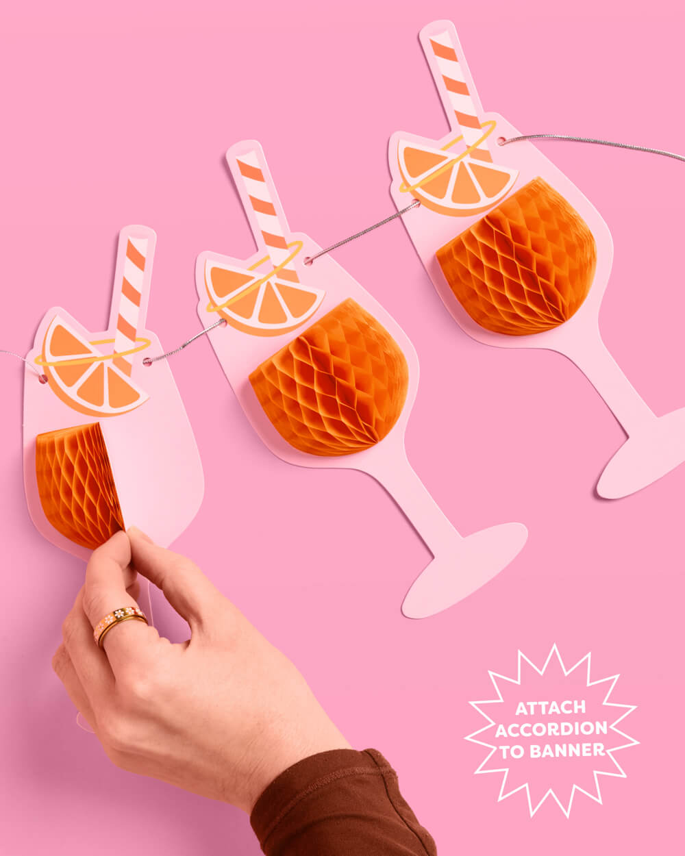 Spritz Party Banner - orange accordion banner